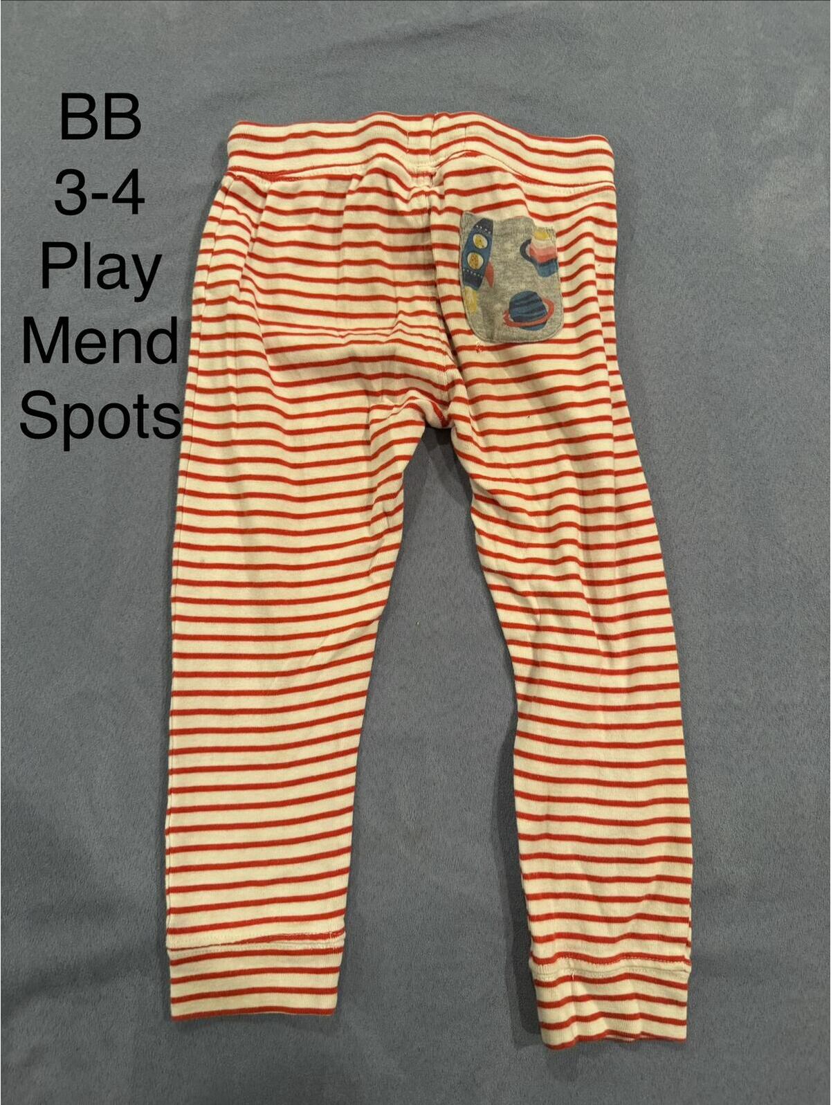 Baby Boden Toddler Striped Play Pants Size 3-4 With Space Pocket
